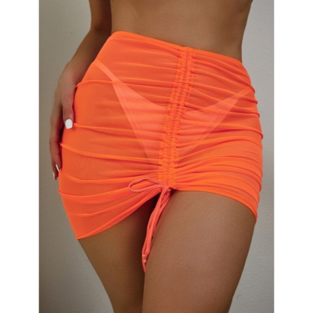 SHEIN Drawstring Front Cover Up Skirt